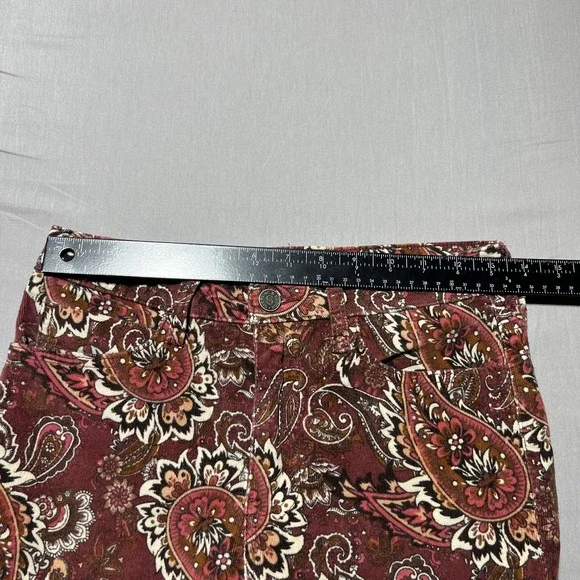 Sterling & Stitch‎ Flare Pants Womens 27x32.5 Brown Paisley Corduroy Boho Retro - Picture 11 of 16